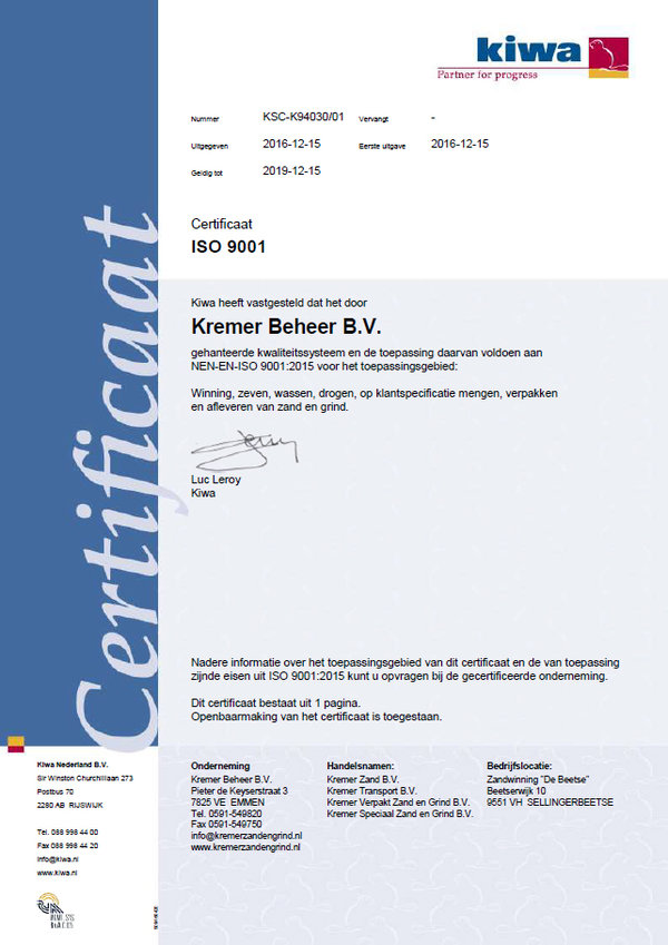 Kiwa ISO 9001-2015 Kremer Zand en Grind.jpg